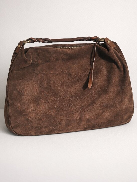 GAP Handbags - Vintage GAP Real Suede Shoulder Bag with Braided Leather Handle Discontinued Y2K